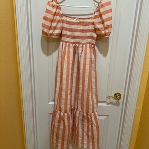 dRA Los Angeles light orange striped dress